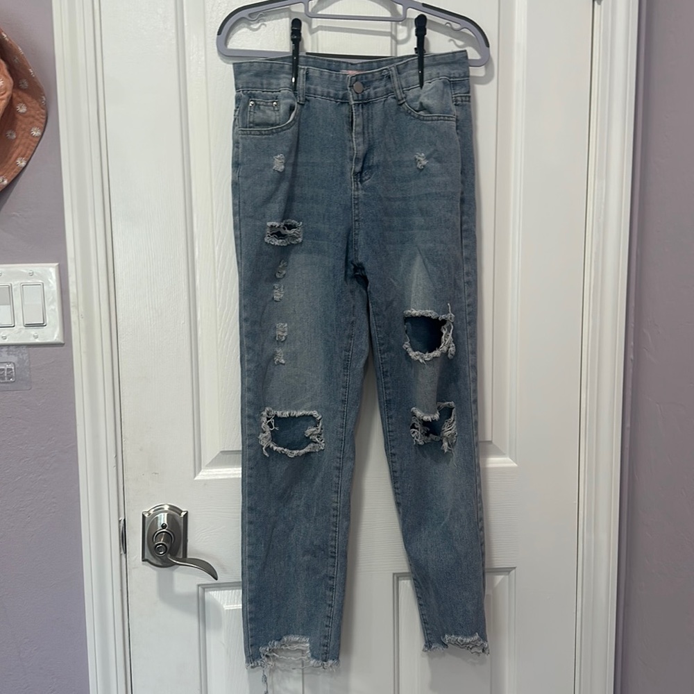 Light-Wash High-Rise Boyfriend Jeans